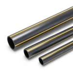 أنابيب HDPE ضغط 8 بار PE 80 قطر خارجي 315 مم سمك 28.6 مم أسود مع خطوط صفراء