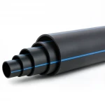 أنابيب بلاستيك HDPE ضغط  16 بار [PE 80] قطر خارجي 280 مم  SDR 9  لون اسود مع خط ازرق | مصنع المنى