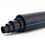 HDPE Polyethylene Pipe  PN 16 Bar [PE 80] OD 315 mm  SDR 9  Color Black with Blue Stripes | Almona Factory