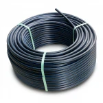 HDPE Plastic Coil Pipe  PN 12.5 Bar [PE 100] Outside Diameter 40 mm  SDR 13.6  Color Black with Blue Stripes | Almona Factory