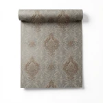 Italian Wallpaper Dark Beige Color Classic Design, Size 10m x 1.06m