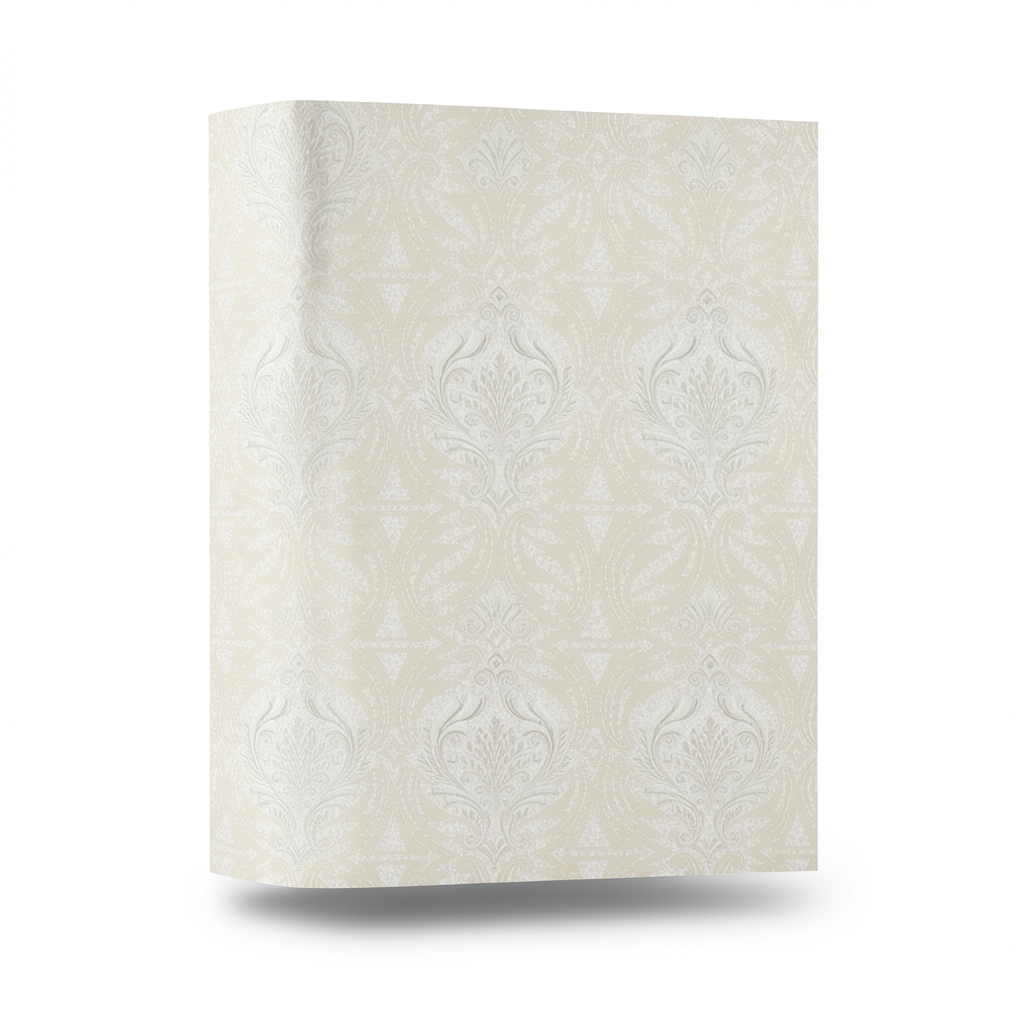 Italian Wallpaper Beige Color Classic Design, Size 10mx1.06m, Model RC19014