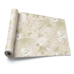 Italian Wall Decoration Floral Wallpaper 10m x 0.53m Light Beige