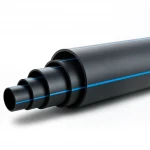 مواسير HDPE ضغط  20 بار [PE 100] قطر خارجي 450 مم  SDR 9  لون اسود مع خط ازرق | مصنع المنى