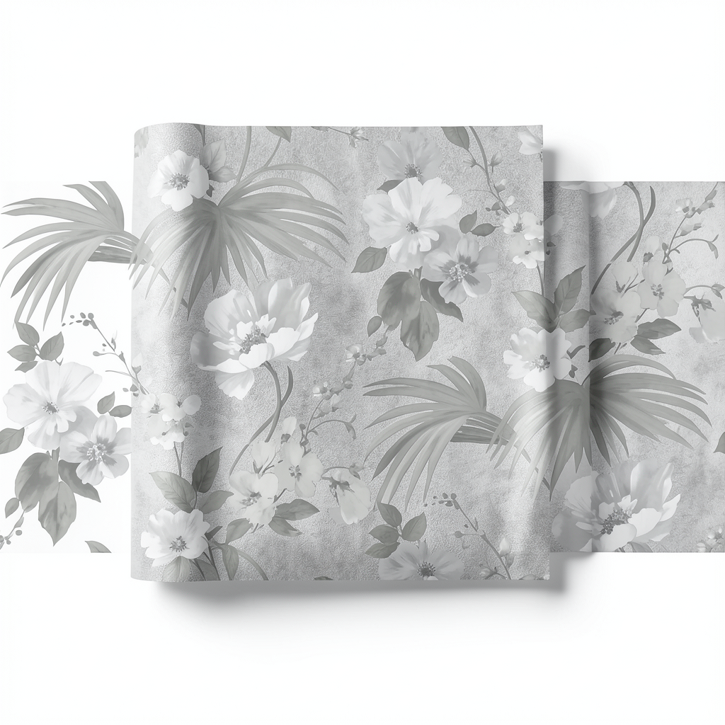 Italian Wall Covering Gray Color 10m x 0.53m, Model 63051