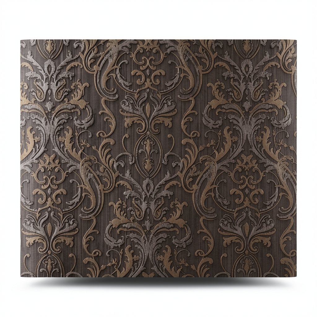 Italian Wallpaper Classic Design 10m x 1.06m, Dark Brown