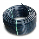 HDPE Plastic Coil Pipe  PN 12.5 Bar [PE 100] Outside Diameter 40 mm  SDR 13.6  Color Black with Blue Stripes | Almona Factory