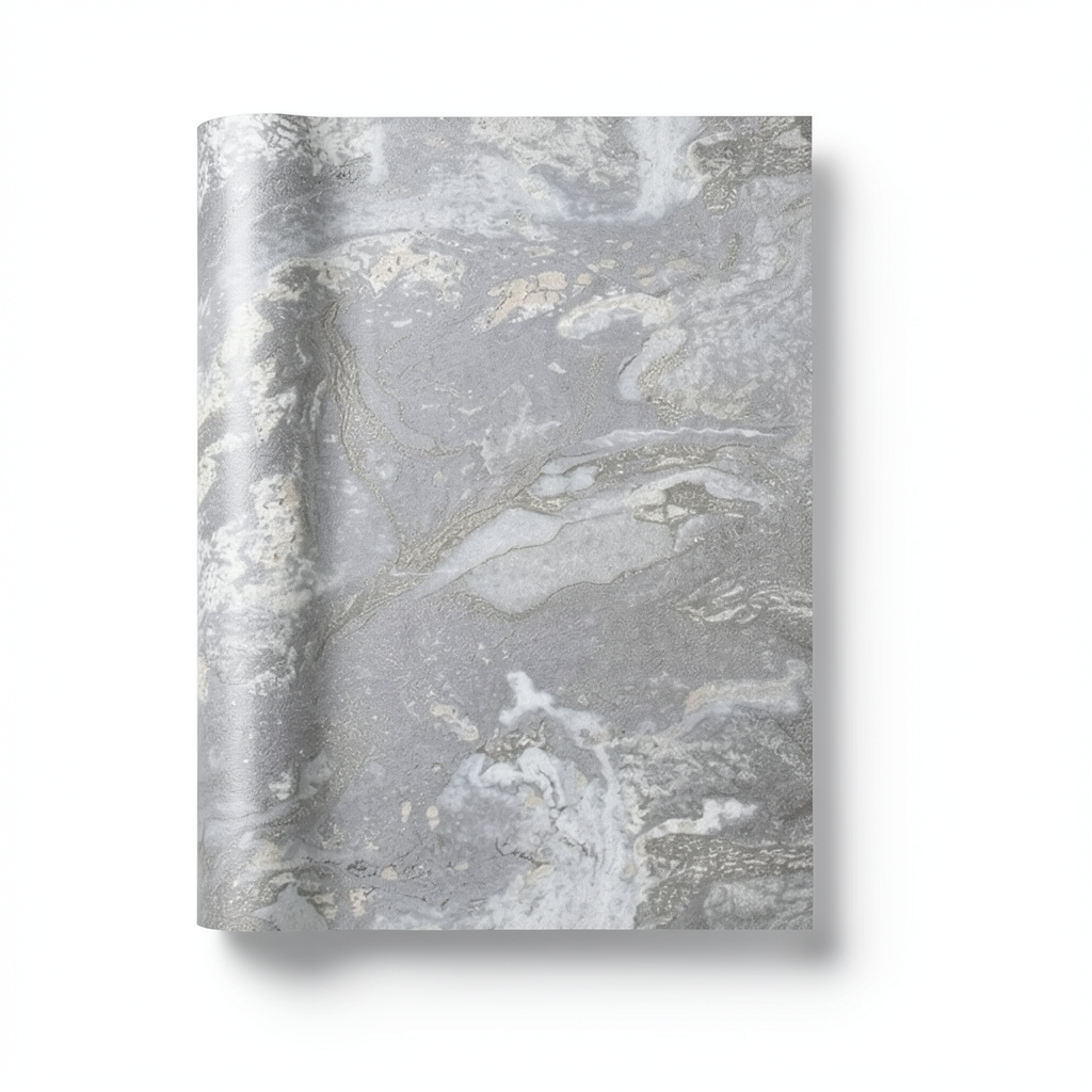 Italian Patterned Wall Covering 10m x 1.06m Gray, Model 83663
