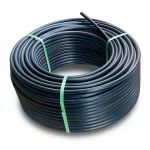 HDPE Plastic Coil Pipe  PN 12.5 Bar [PE 100] OD 110 mm  SDR 13.6  Color Black with Blue Stripes | Almona Factory