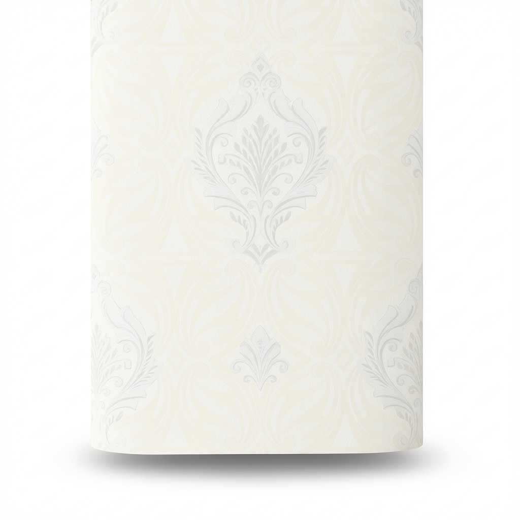 Italian Wallpaper Creamy Color Classic Design, Size 10mx1.06m, Model RC19012
