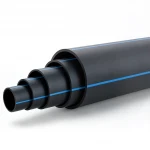 HDPE Pipe  PN 20 Bar [PE 100] Outside Diameter 500 mm  SDR 9  Color Black with Blue Stripes | Almona Factory