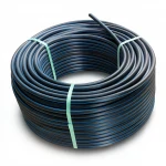 HDPE Plastic Coil Pipe  PN 12.5 Bar [PE 100] Outside Diameter 40 mm  SDR 13.6  Color Black with Blue Stripes | Almona Factory