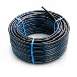 لفة أنابيب بلاستيك HDPE ضغط  12.5 بار [PE 100] قطر خارجي 50 مم  SDR 13.6  لون اسود مع خط ازرق | مصنع المنى