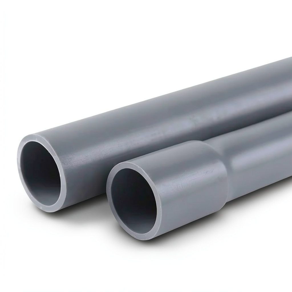 UPVC Pipes Sewage Drainage System Nominal Pressure 6 Bar 40 mm OD 1.5 mm Thickness Gray