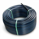 لفة أنابيب HDPE ضغط  4 بار [PE 100] قطر خارجي 63 مم  SDR 41  لون اسود مع خط ازرق | مصنع المنى