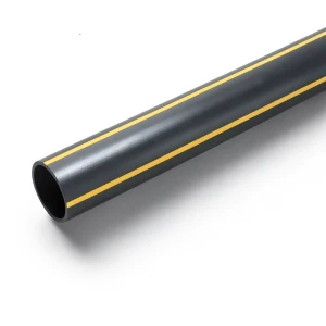 مواسير بلاستيك HDPE ضغط 4.8 بار PE 80 قطر خارجي 560 مم سماكة 31.9 مم أسود مع خطوط صفراء