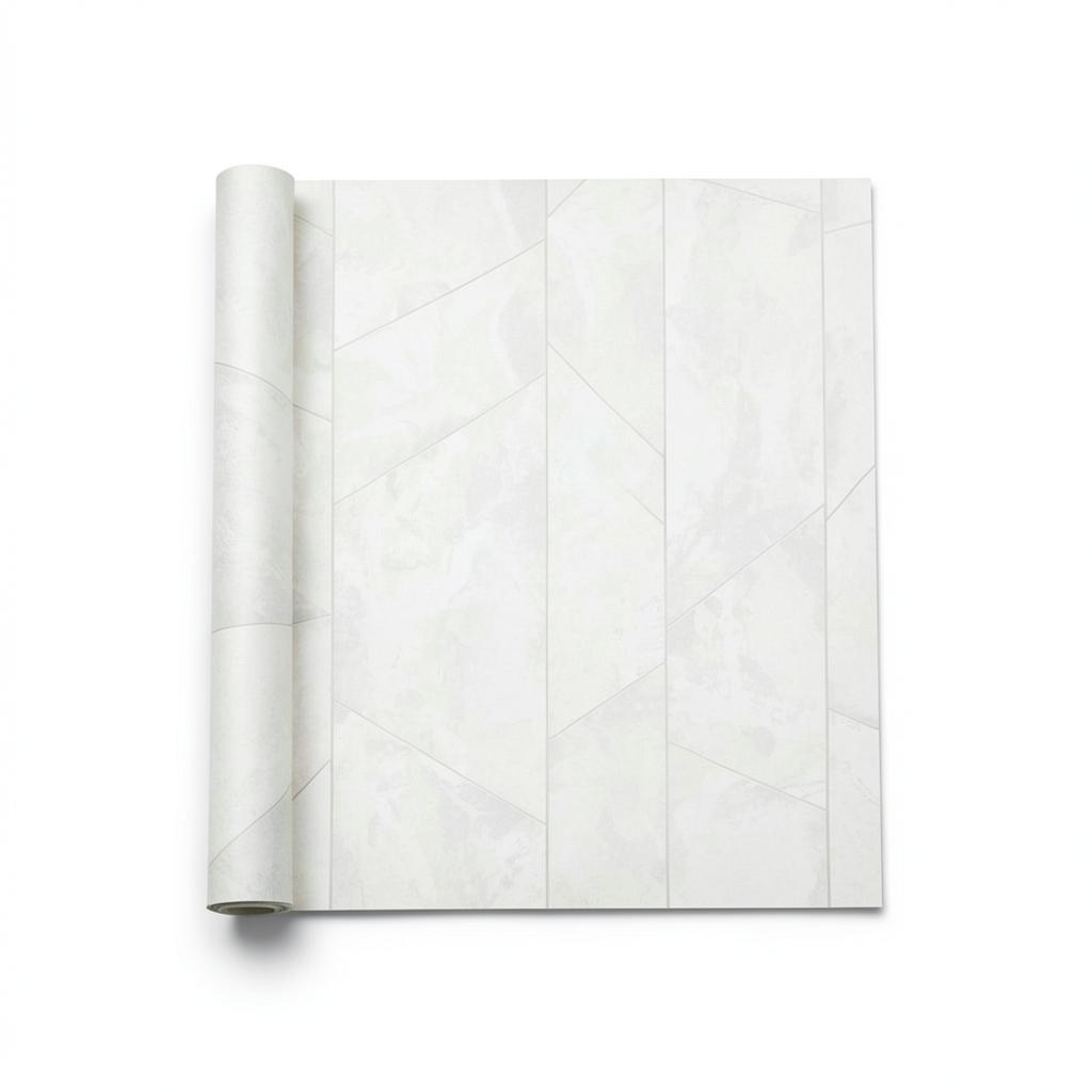Italian Geometric Wallpaper 10m x 1.06m Off White, Model 83635