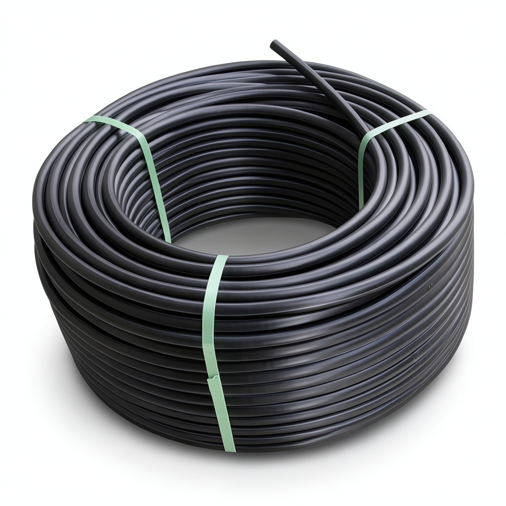 HDPE Polyethylene Plastic Coil Pipe 10 Bar Pressure PE 100, 63 mm Outer Diameter, SDR 17, Black