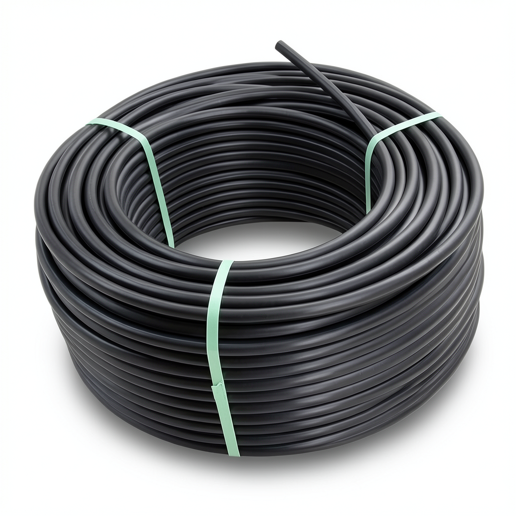 لفة أنابيب HDPE ضغط عمل 10 بار PE 100 قطر خارجي 75 مم SDR 17 لون أسود