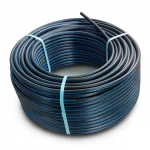 HDPE Polyethylene Coil Pipe  Nominal Pressure 4 Bar [PE 100] OD 75 mm  SDR 41  Color Black with Blue Stripes | Almona Factory