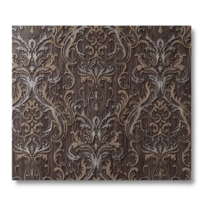 Italian Wallpaper Classic Design 10m x 1.06m, Dark Brown
