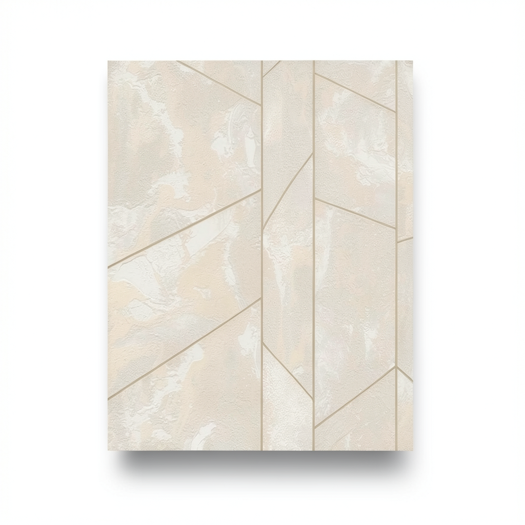 Italian Geometric Wallpaper 10m x 1.06m Beige, Model 83643