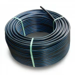 HDPE Polyethylene Coil Pipe  Nominal Pressure 4 Bar [PE 100] OD 75 mm  SDR 41  Color Black with Blue Stripes | Almona Factory