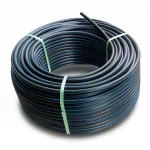 لفة أنابيب HDPE ضغط  4 بار [PE 100] قطر خارجي 125 مم  SDR 41  لون اسود مع خط ازرق | مصنع المنى