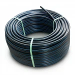 HDPE Polyethylene Coil Pipe  PN 6.3 Bar [PE 100] Outside Diameter 63 mm  SDR 26  Color Black with Blue Stripes | Almona Company