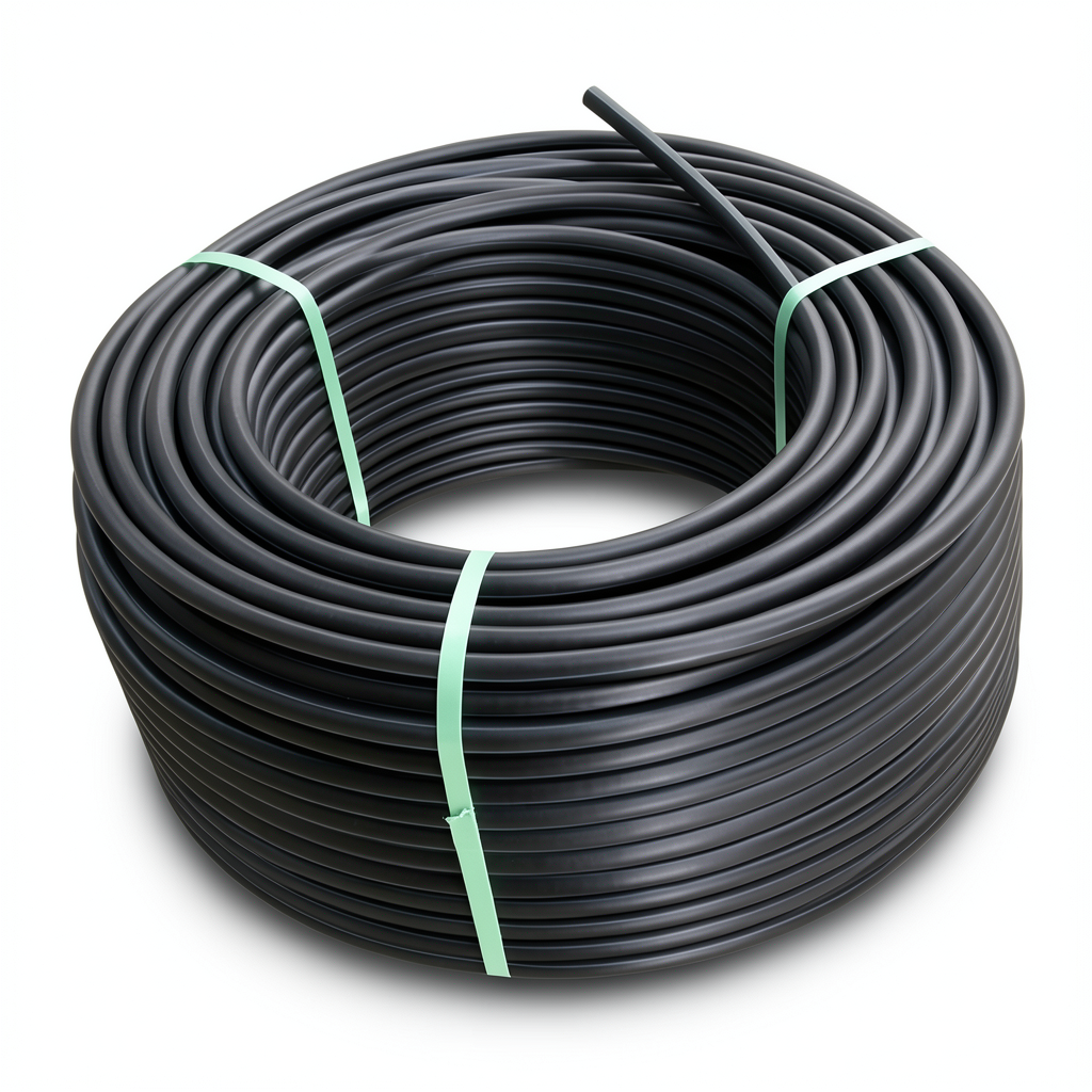 لفة أنابيب بلاستيك HDPE ضغط 8 بار PE 80 قطر خارجي 32 مم SDR 17 لون اسود