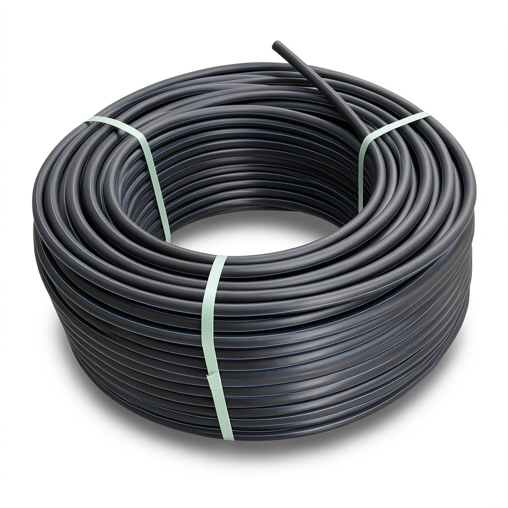 لفة أنابيب HDPE ضغط 8 بار PE 80 قطر خارجي 40 مم SDR 17 لون اسود
