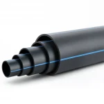 HDPE Polyethylene Pipe  Nominal Pressure 12.5 Bar [PE 100] OD 450 mm  SDR 13.6  Color Black with Blue Stripes | Almona Factory
