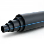 أنابيب HDPE ضغط  4 بار [PE 100] قطر خارجي 200 مم  SDR 41  لون اسود مع خط ازرق | شركة المنى