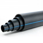 مواسير بلاستيك HDPE ضغط  12.5 بار [PE 100] قطر خارجي 400 مم  SDR 13.6  لون اسود مع خط ازرق | مصنع المنى