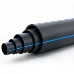 HDPE Pipe  Nominal Pressure 4 Bar [PE 100] OD 500 mm  SDR 41  Color Black with Blue Stripes | Almona Company