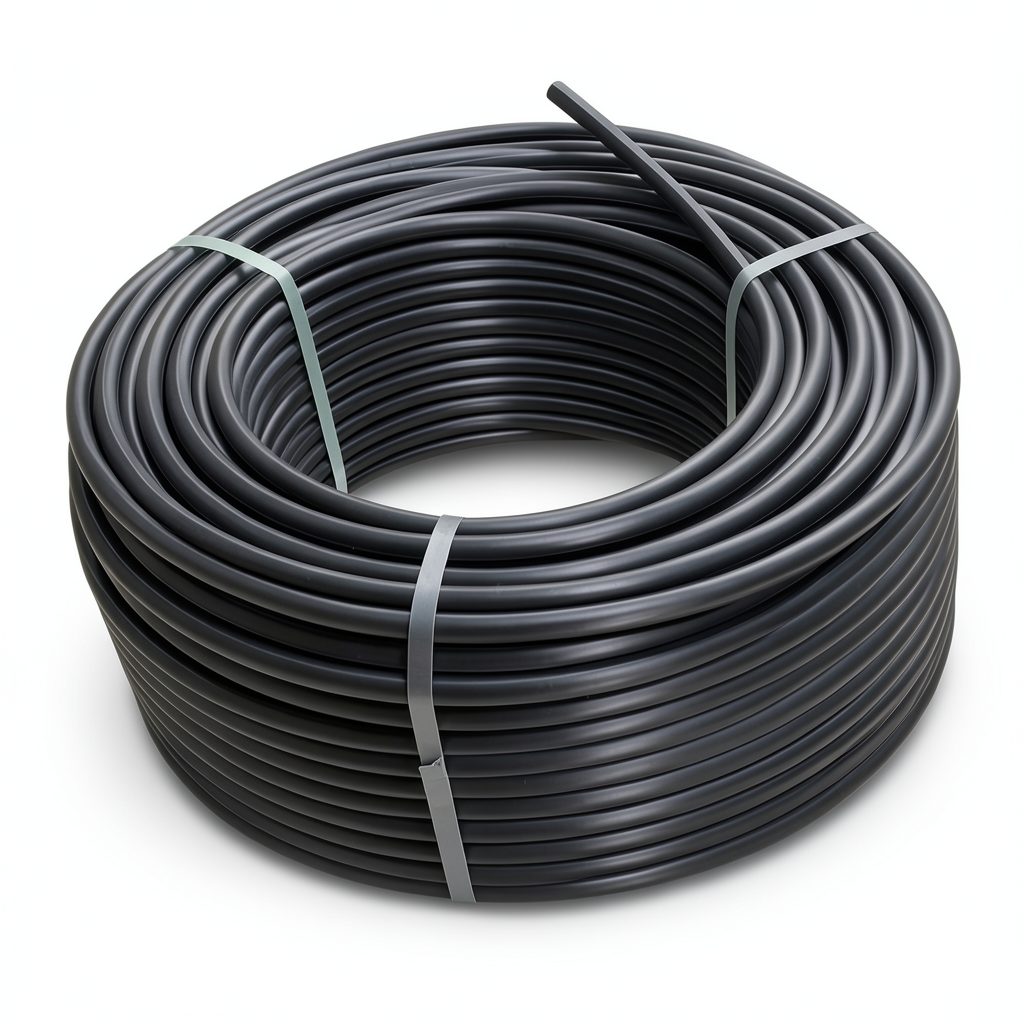 HDPE Plastic Coil Pipe Nominal Pressure 8 Bar PE 80 OD 90 mm SDR 17 Black