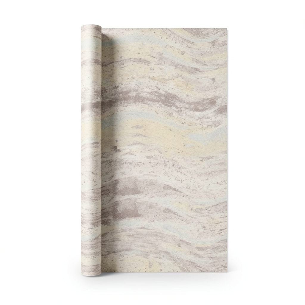 Wavy Wallpaper Beige Color 10m x 1.06m, Model 83675