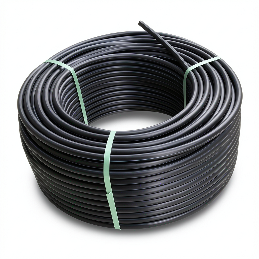 لفة أنابيب HDPE ضغط 8 بار PE 80 قطر خارجي 110 مم SDR 17 أسود