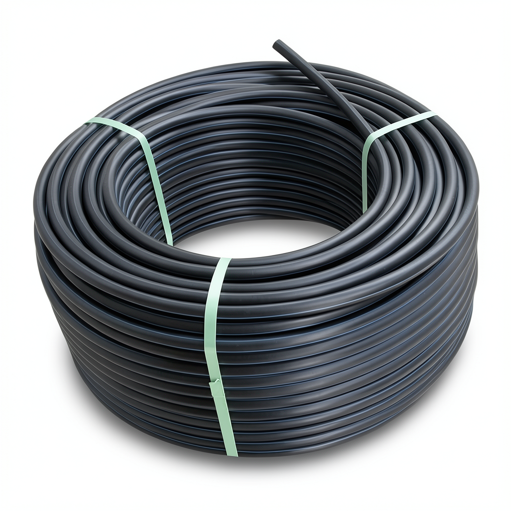 لفة أنابيب HDPE ضغط 8 بار PE 80 قطر خارجي 140 مم SDR 17 لون أسود