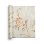 Wall Decoration Floral Design 10 m x 0.73 m Pale Beige, Model 2409