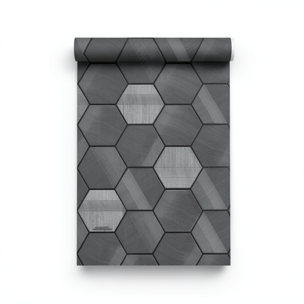 Italian Wallpaper 10m x 0.73m Dark Grey, Model 44804