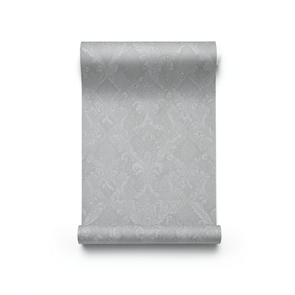 Italian Wallpaper Patterned Design Gray Color, Size 10m x 1.06m, Model RC19026