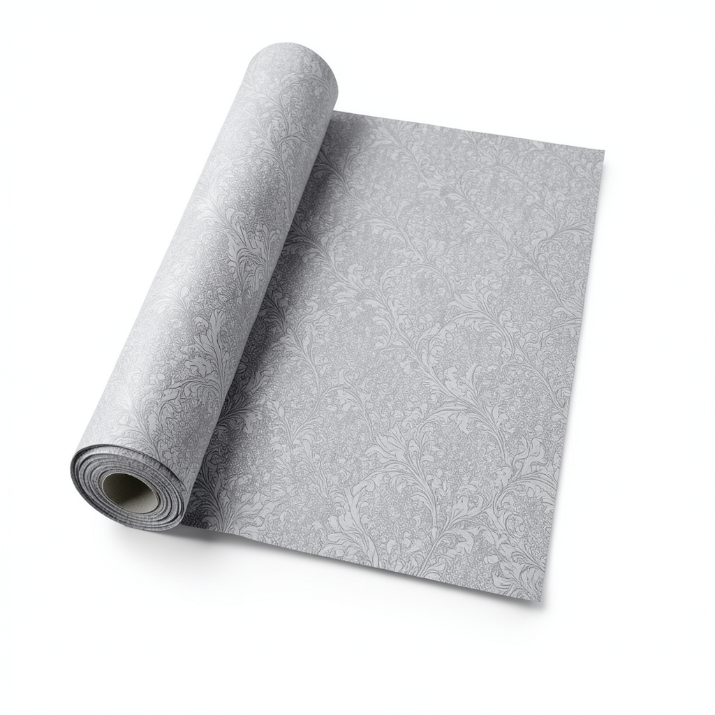 Italian Wallpaper Patterned Design Gray Color, Size 10m x 1.06m, Model RC19026