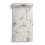 Wall Decoration Floral Design 10 m x 0.73 m Pale Beige, Model 3918