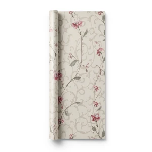 Wall Decoration Floral Design 10 m x 0.73 m Pale Beige, Model 3918