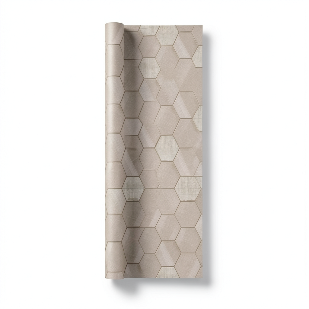 Italian Wallpaper 10m x 0.73m Light Brown, Model 44808