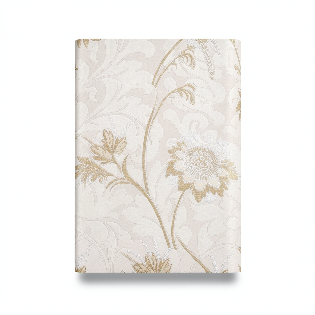 Italian Wallpaper Floral Design 10m x 0.73m Pale Beige, Model 4963