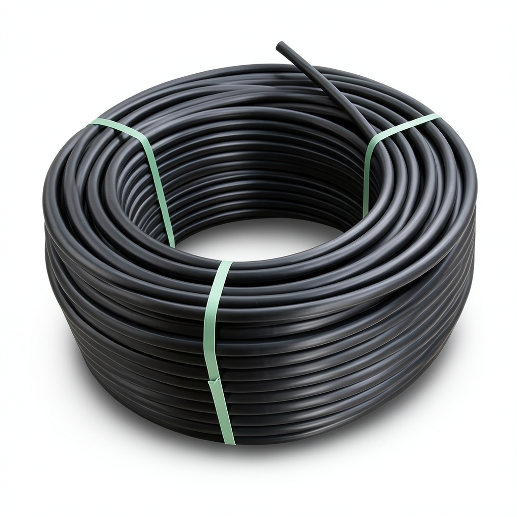 لفة أنابيب HDPE ضغط اسمي 8 بار PE 80 قطر خارجي 50 مم SDR 17 لون أسود