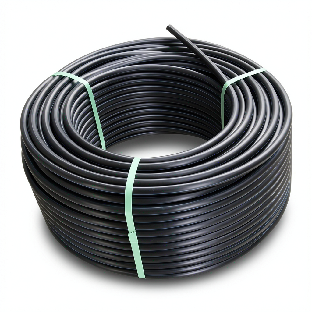 لفة أنابيب بلاستيك HDPE ضغط 8 بار PE 80 قطر خارجي 90 مم SDR 17 لون اسود