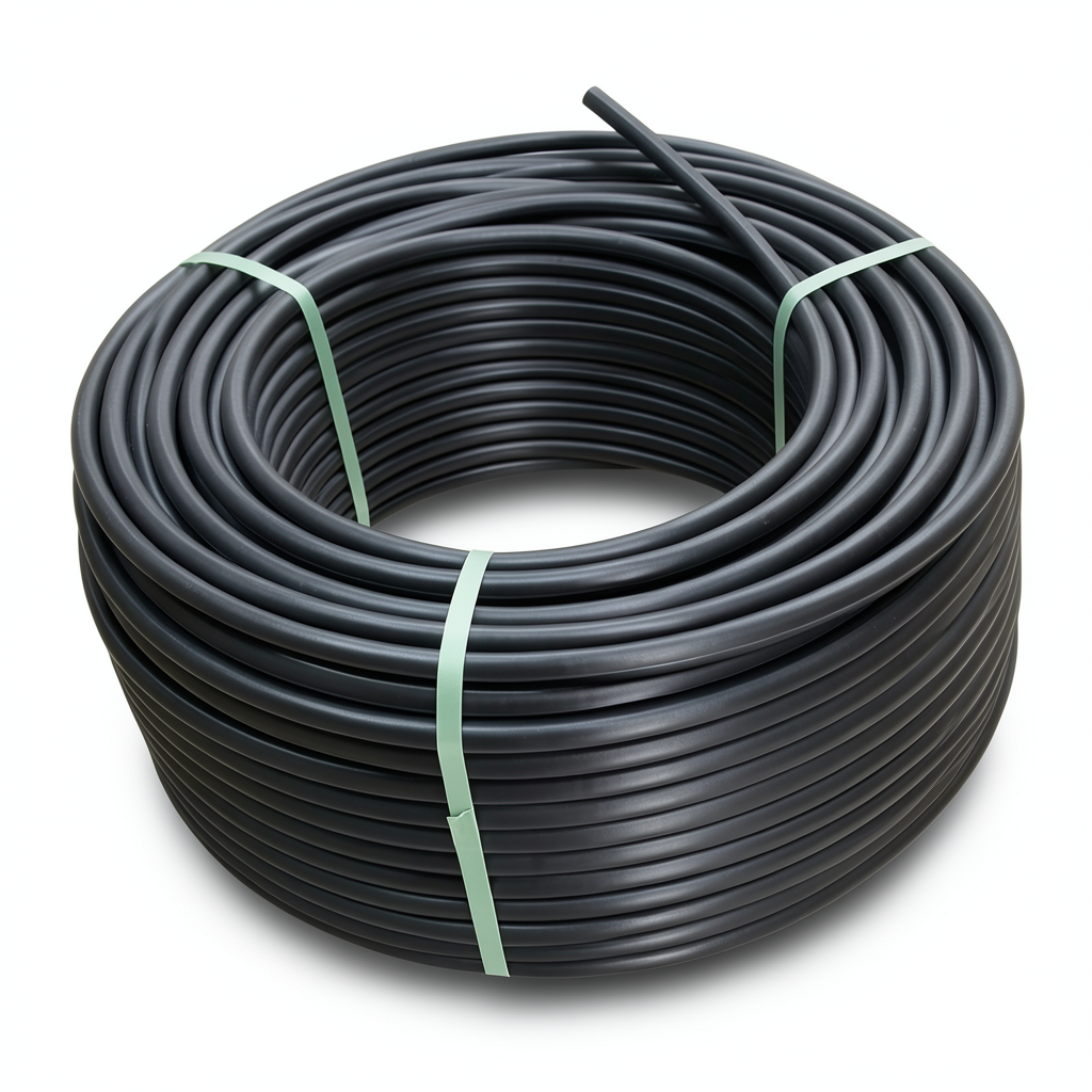 لفة أنابيب HDPE ضغط 8 بار PE 80 قطر خارجي 110 مم SDR 17 أسود